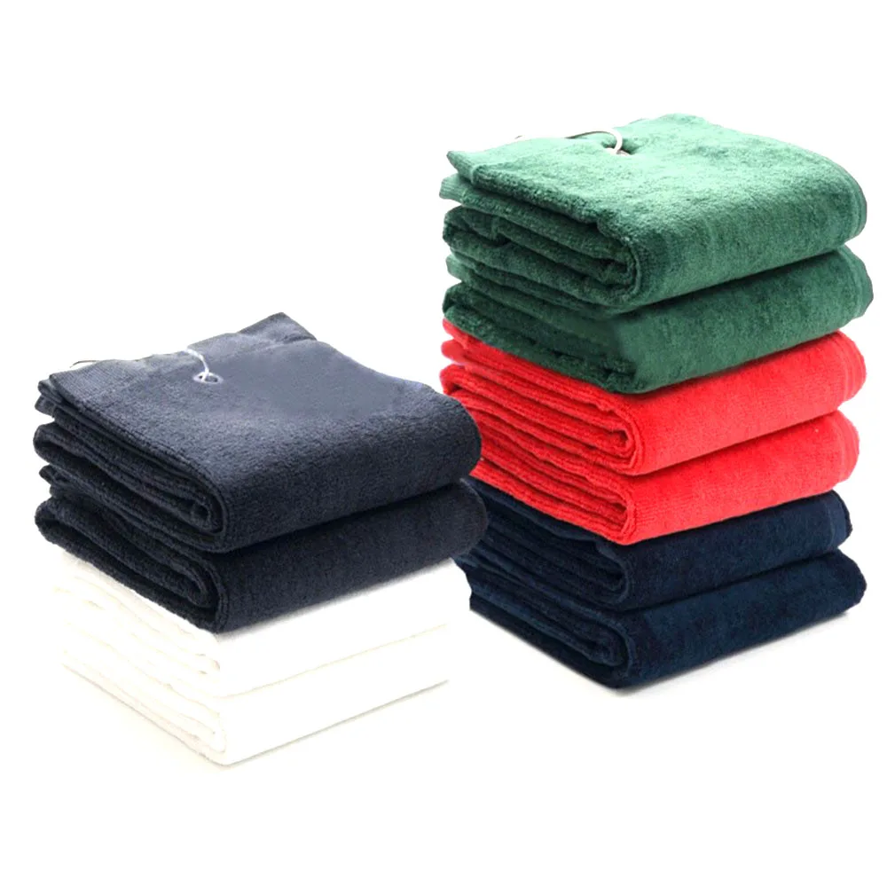 CRESTGOLF 2pcs/Pack 40*60cm Cotton Golf Towels with Mental Hook High Quality Sport Towel Soft Gym Towels