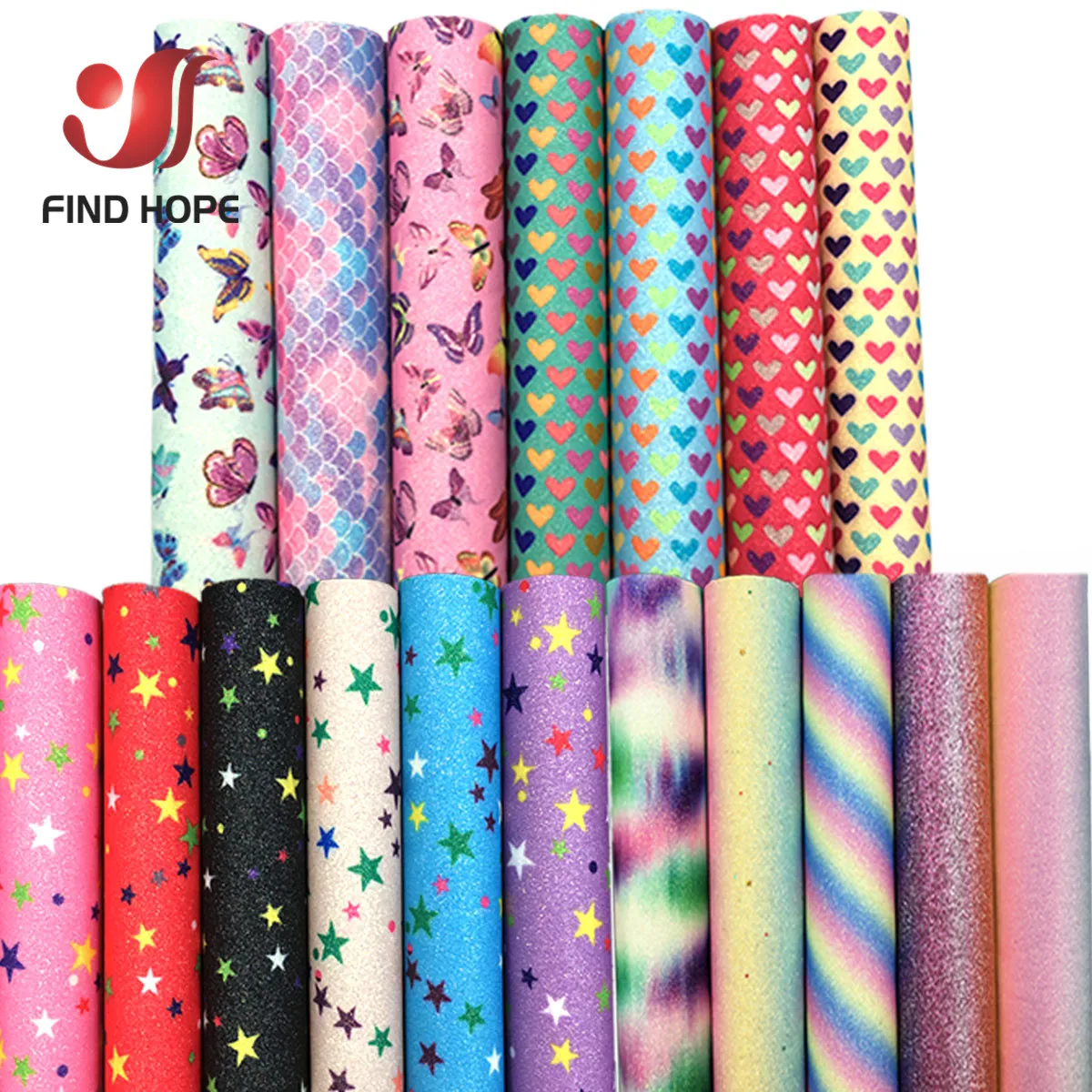 20*30CM A4 Chunky Glitter Fabric Rainbow Iridescent Vinyl PU Faux Leather Sheets For Hair Bow DIY Accessories Synthetic Leather