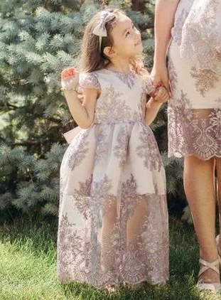 Pink Mother Daughter Kid Dresses Mother Daughter Kid Celebration Christening Party Dresses Birthday Dresses Gowns Custom