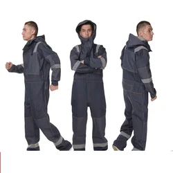 Siamese overalls men's thick reflective anti-static wear-resistant dust-proof clothing welding suit workshop jumpsuit coveralls