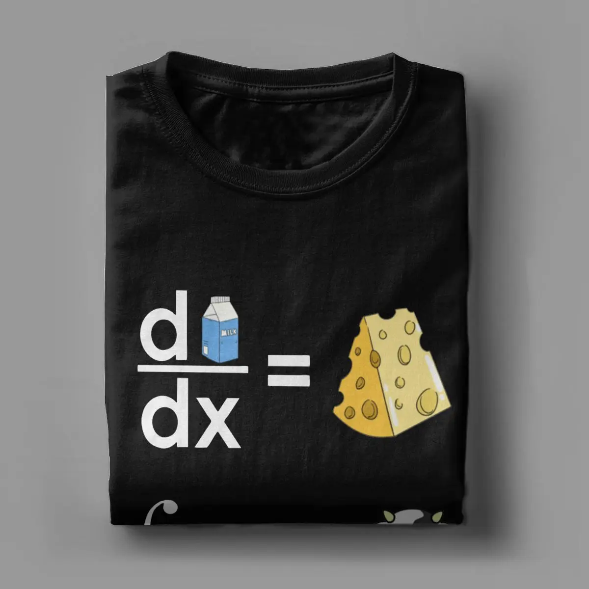 Novelty Milk Calculus Milk Differential Is Cheese T-Shirts Men 100% Cotton T Shirt Cow Funny Science Math Tees Gift Clothes