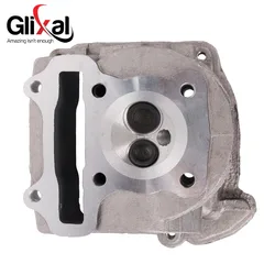 Glixal GY6 100cc Chinese Scooter Engine 50mm Big Bore Cylinder Head Assy for 4T 139QMB 139QMA Roketa ZNEN Moped (69mm valves)