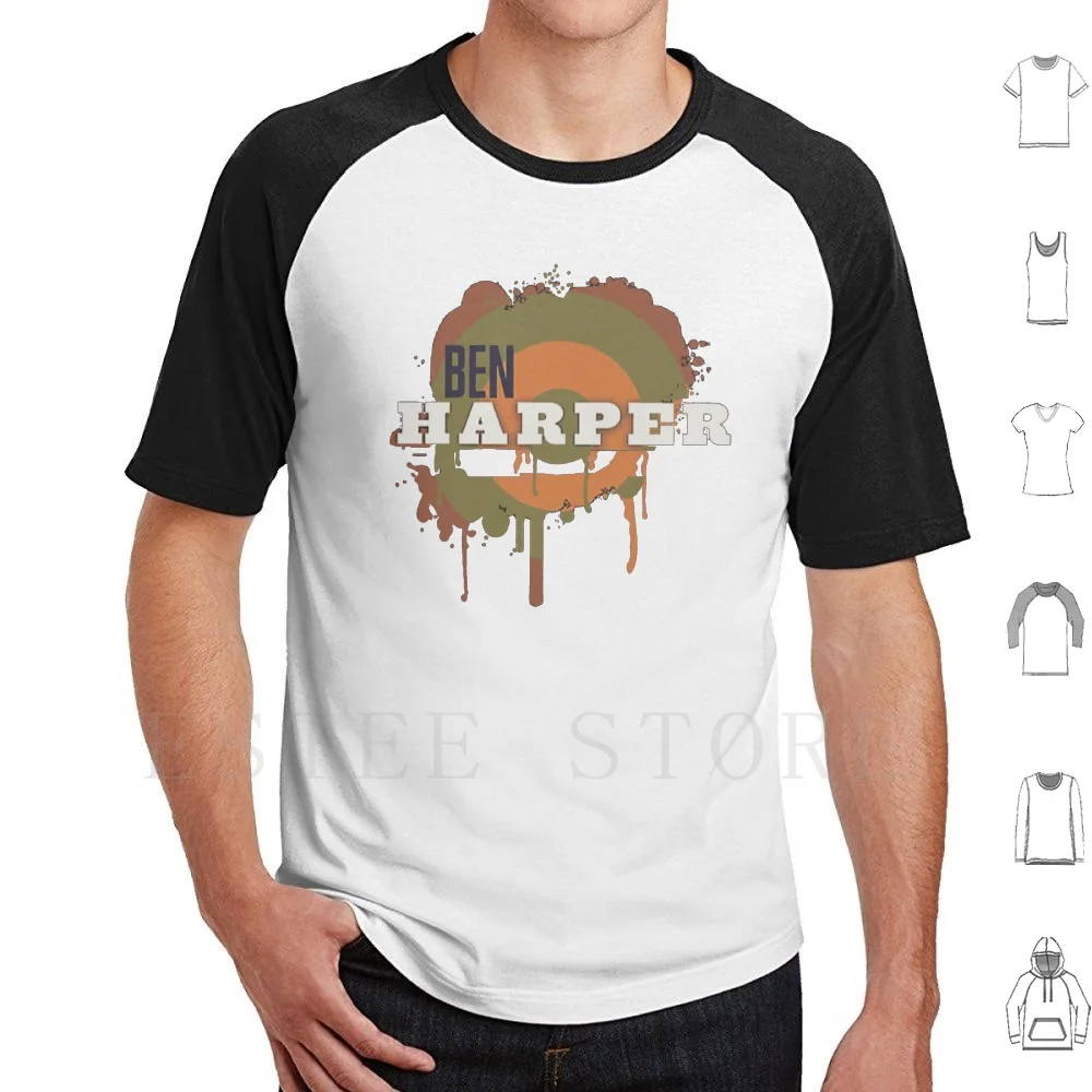 Ben Harper-Spray Painted Target Graphic , Both Sides Of The Gun. T Shirt Cotton Men DIY Print Ben Harper Innocent Criminals