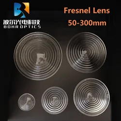 Fresnel-Foco de cristal redondo D50 80 112 130 150 175 200 250mm para lámpara de escenario, lupa roscada, inventario adecuado