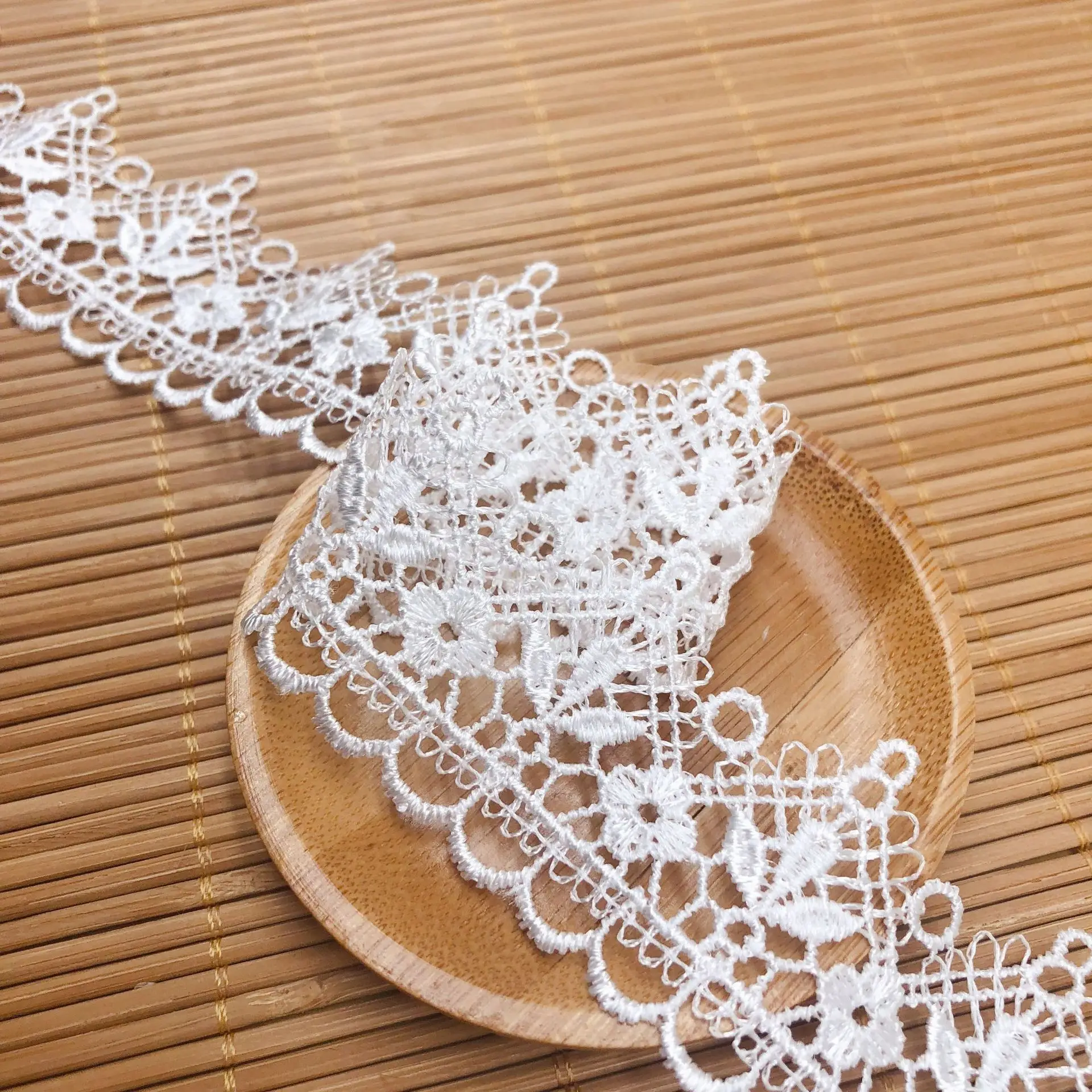 자수 작은 꽃 레이스 원단 DIY 목걸이, 수제 쥬얼리 로리타 스커트, 플리츠 웨딩 의류, 의류 액세서리