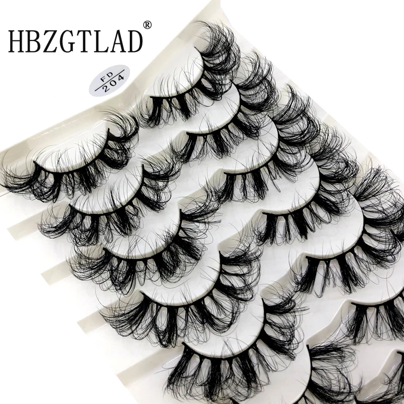 4/7 Pairs 25 mm 3d Mink Lashes Bulk Faux with Custom Box Wispy Natural Mink Lashes Pack Short Wholesales Natural False Eyelashes