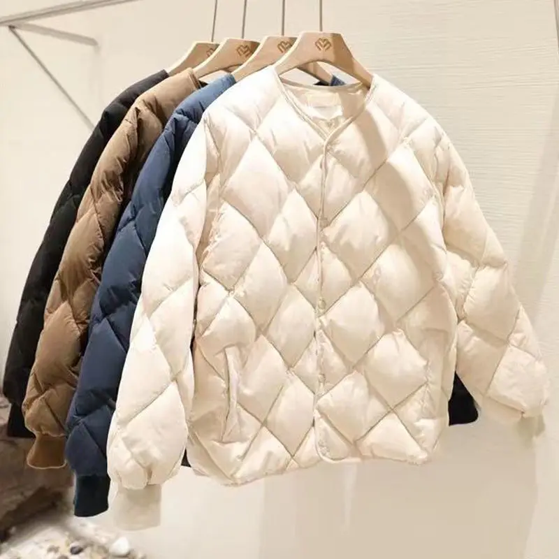 Winter Fashion Outwear Casual Jackets Solid Tops All-Match Simple Stylish Warm Women Coat Loose Thicken