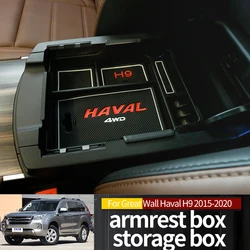 For Great Wall Haval H9 2015 to 2022 Central Armrest Storage Box Organizer Center Console Non-slip  Containers Holder cars acces
