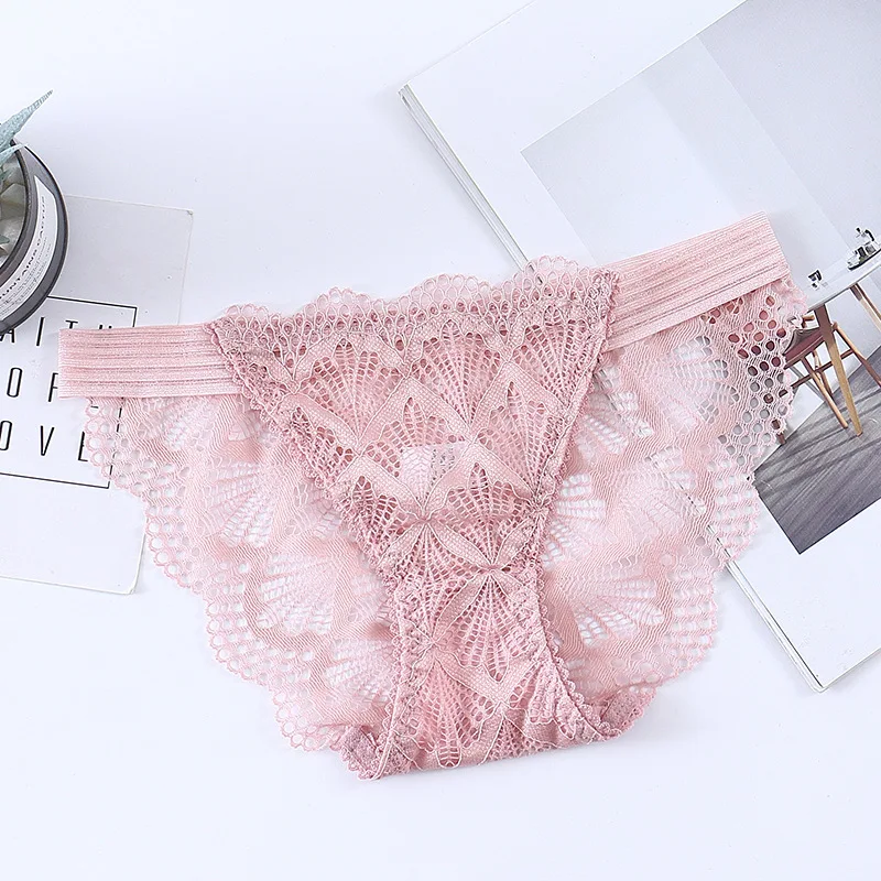 French Style Underwear Sexy Lace Panties Low Waist Seamless Invisible Briefs Fashion Hollow Out Cotton Underpant Female Lingerie