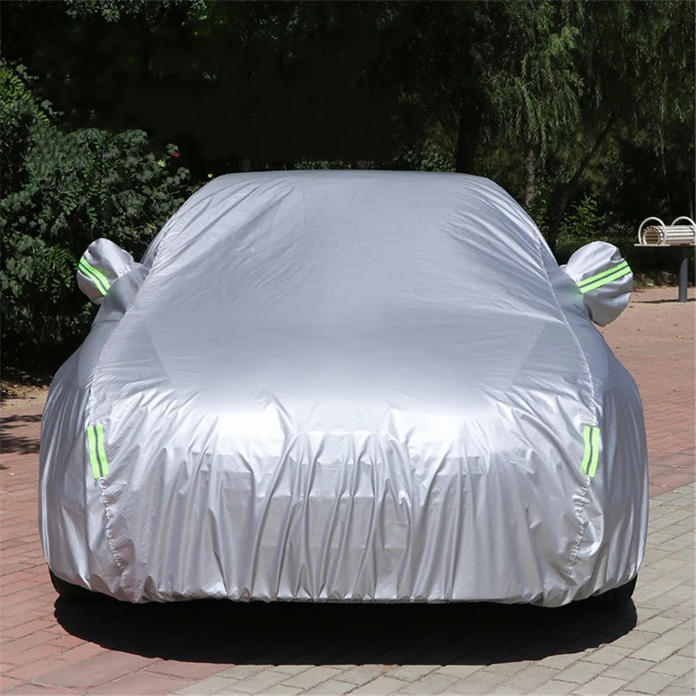 190T Waterproof Full Car Covers Dust Rain Snow Protective Outdoor Sun Uv Protection Universal Fit Suv Sedan Hatchback