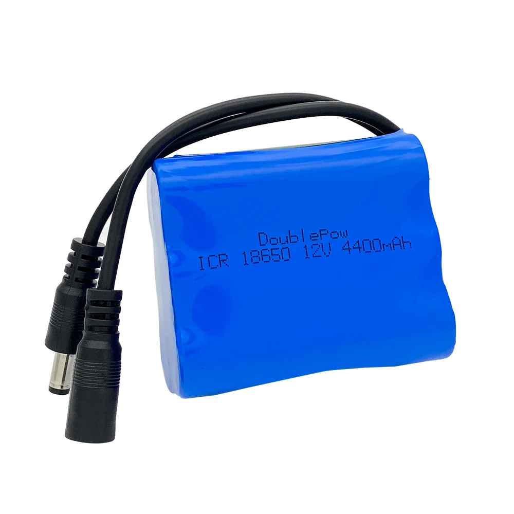 Double pow 12 فولت 4.4 Ah 18650 بطاريات قابلة للشحن 12 فولت 4400mAh مع BMS بطارية ليثيوم حزمة لوح حماية ل كاميرا تلفزيونات الدوائر المغلقة