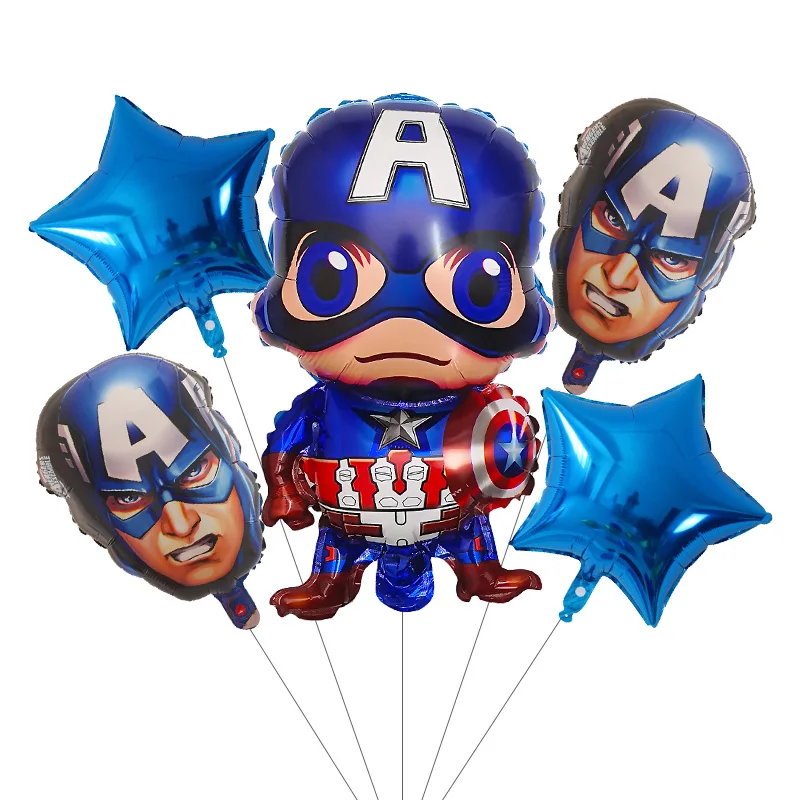 Globos de Spiderman para niños, Set de 5 piezas de superhéroes de Los Vengadores, Capitán América, Globos de aire, decoraciones para fiesta de cumpleaños, regalos para Baby Shower