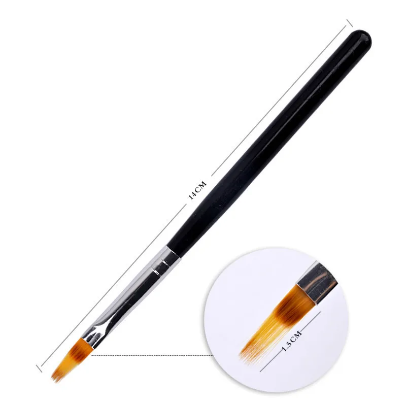 1Pc Gradient UV Gel Pen Drawing Painting Soft Brushes Pink Wood Handle Manicure for Nail Art Pen Transfer Manicure Tool T0456