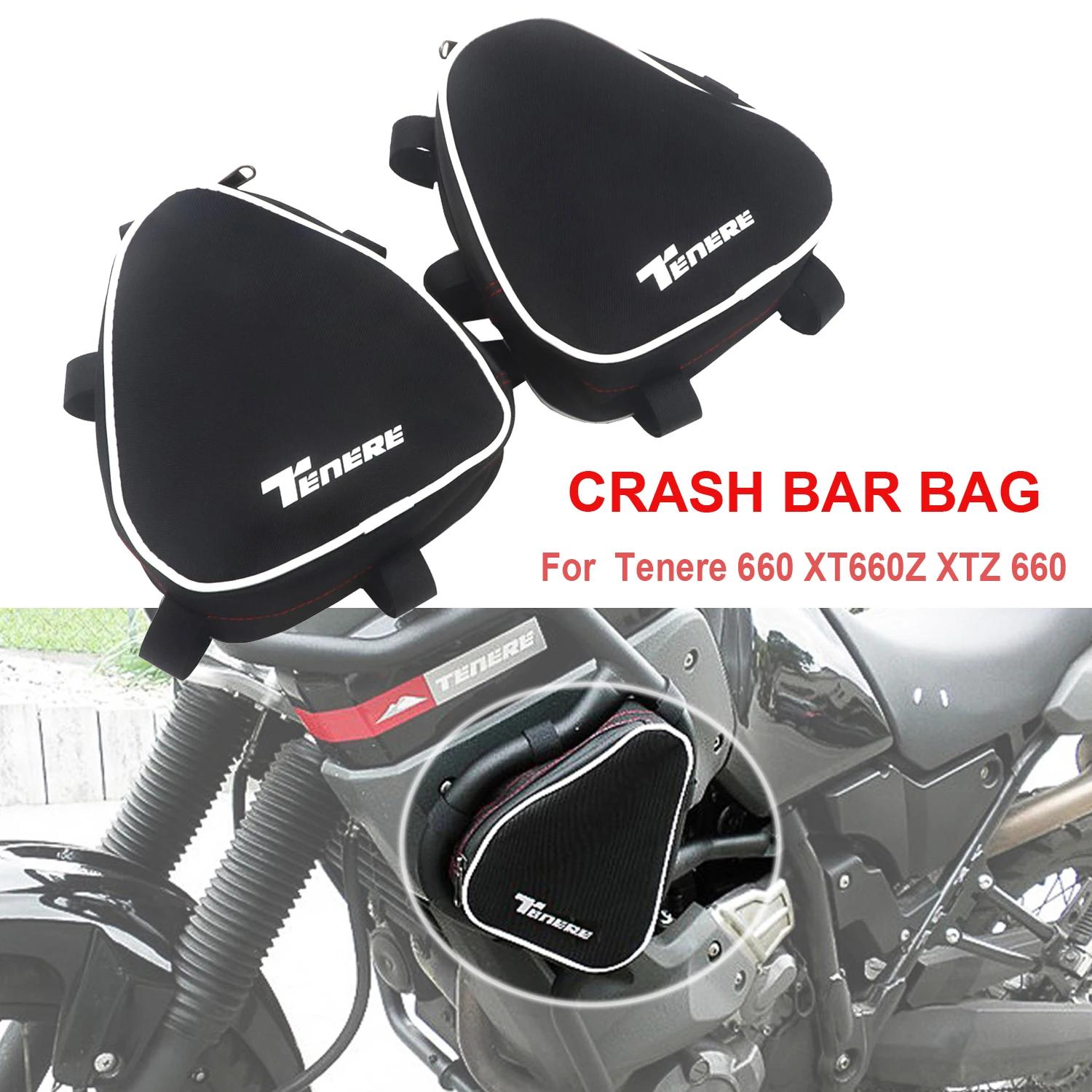 

For Yamaha Tenere 660 XT660Z XTZ660 Motorcycle Frame Crash Bars Waterproof Bag Bumper Repair Tool Placement Bag