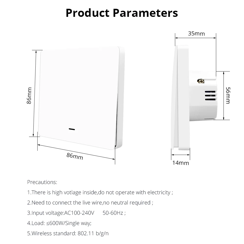 Zemismart Zigbee Wall Push Switch Alexa Google Home Light Switches No Neutral Wire Physical Button Work with Tuya Smart Life APP