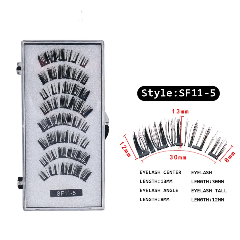 4 Paar 5 Magnete 3D Magnetische Falsche Wimpern Handgefertigte Künstliche Faux Cils Magnetische Natürliche Nerz-Wimpern mit Pinzette – Detail 13