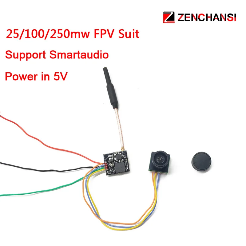 EWRF 5.8Ghz 40CH 25/100/250mW FPV Transmitter with smartaduio 600TVL CMOS FPV Camera for Drone Like Tiny Whoop Blade Inductrix