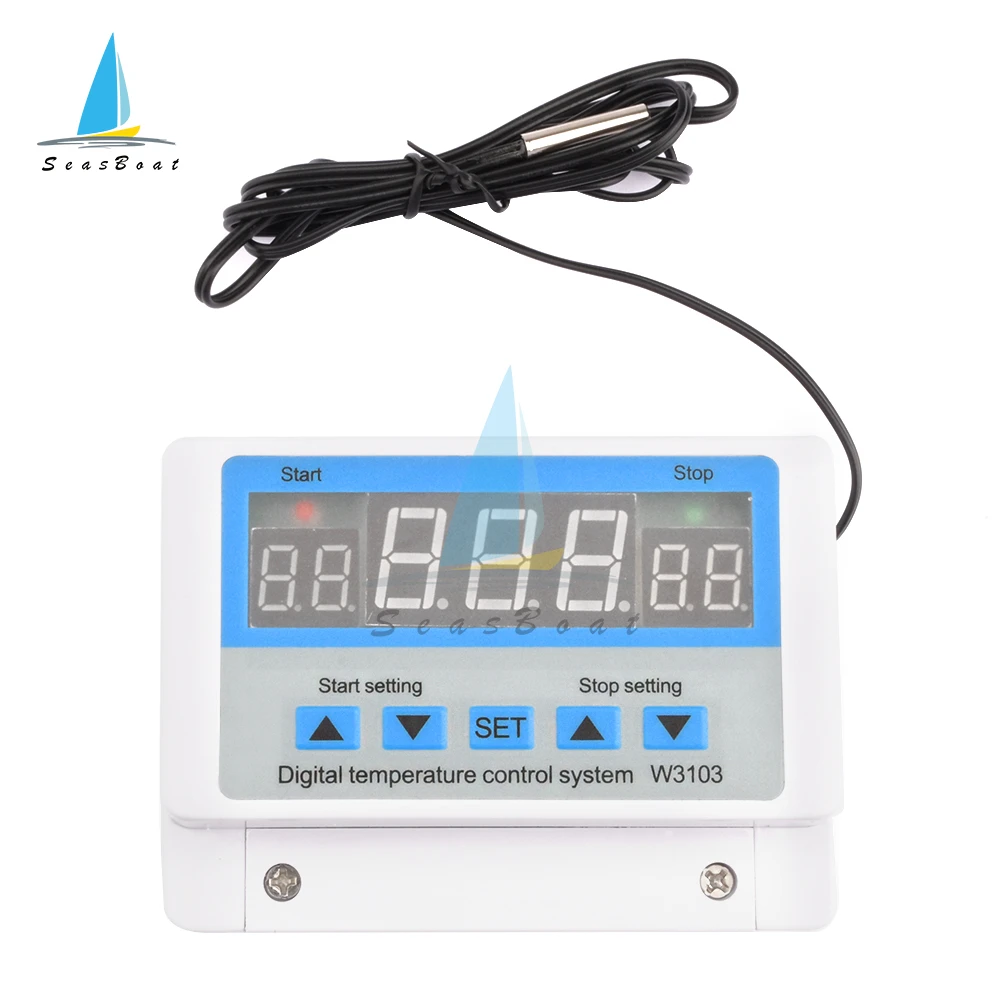 XH-W3103 AC 220V Max 5000W Digital Thermostat 30A Temperature Controller Switch DC 12V 24V