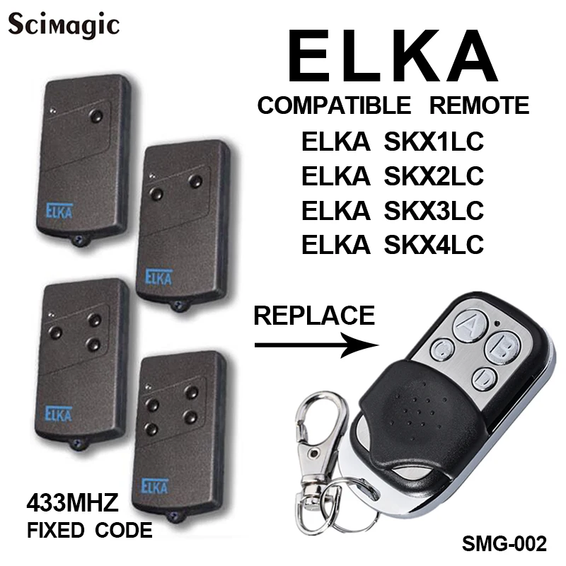 BERNER ELKA TEDSEN TELETASTER SKX1LC SKX2LC SKX1MD SKX2MD Garage Door Remote Control 433.92 MHz Fixed Code Duplicator Opener