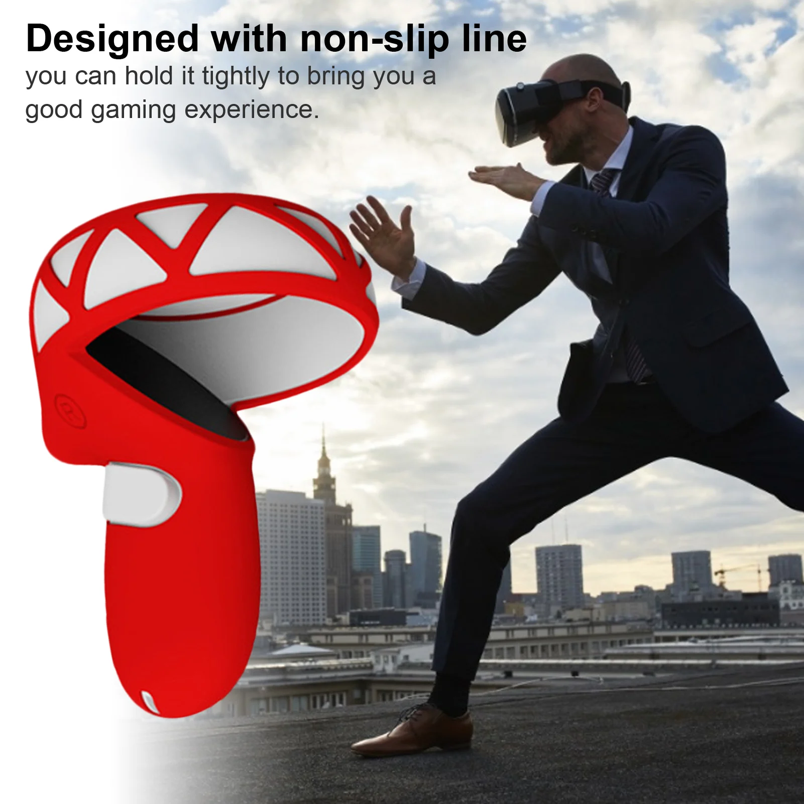 2021 VR اكسسوارات الغطاء الواقي ل كوة كويست 2 VR اللمس تحكم غطاء سيليكون الجلد مقبض قبضة ل كوة كويست 2