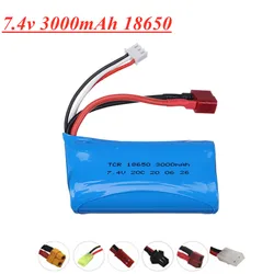 7.4V 3000mAh 18650 Lipo Batery for remote control helicopter toy parts upgrade 7.4V 20C Lipo battery T/SM/JST/XT60/EL2P Plug