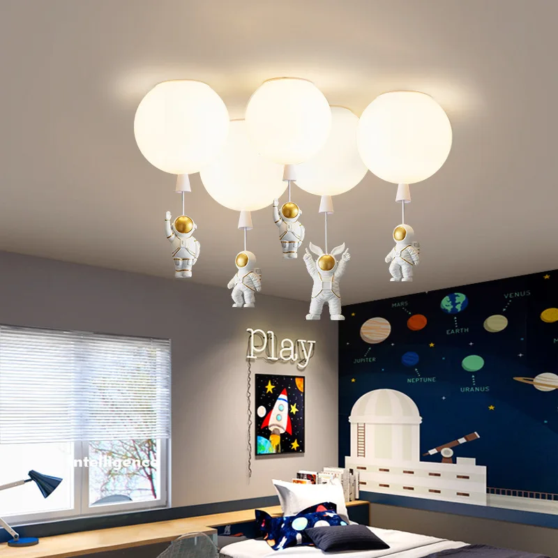 

Nordic balloon pendant light LED Cartoon astronaut lamp for Children Bedroom Lamp Living Room Study Room Decor boy pendant lamp