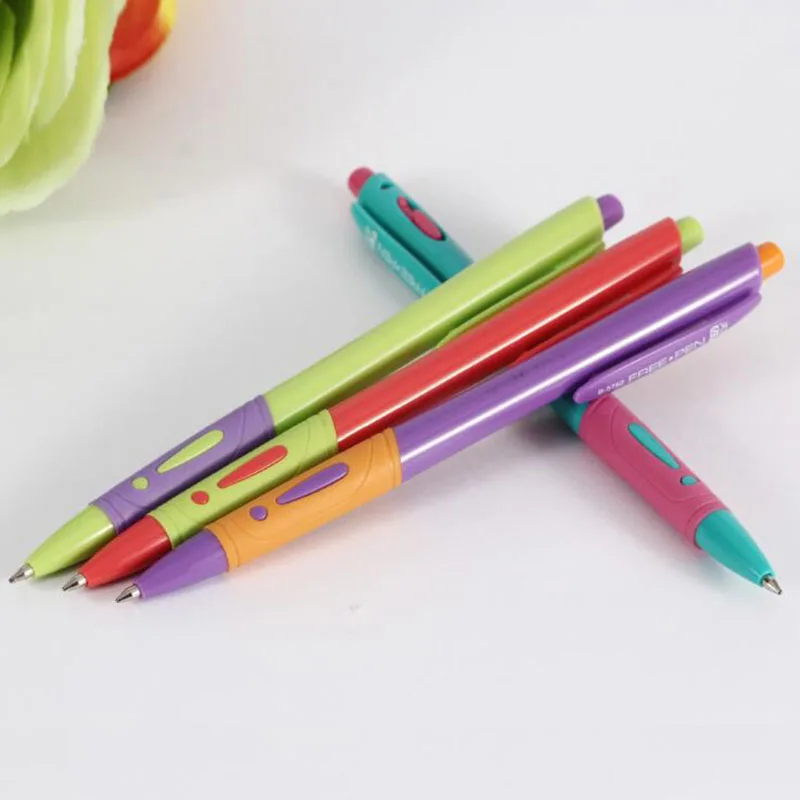 4 Pieces/Set Of Creative Beat Plastic Ballpoint Pen Office Simple Exclamation Mark Color Oily Blue Refill 0.7 Mm