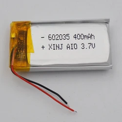 Xinjin-リチウムバッテリーセル3.7V,400 mAh,LiPo,GPS,Bluetooth,スピーカー,LED,運転,レコーダー用の602035リチウムイオンバッテリー