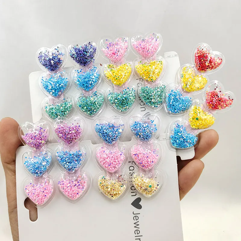 5pcs Transparent Sequins Barrettes Clips Kids Hairpins Baby Hair Clips Headdress Girls Hair Accessories Children Headwear