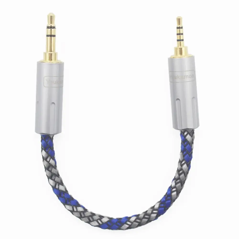 2.5mm Male to 3.5mm Male Stereo 8 Core Silver Plated Headphone Cable Silver Plated Aux Cable in Box 2.5mm to 3.5mm Stereo