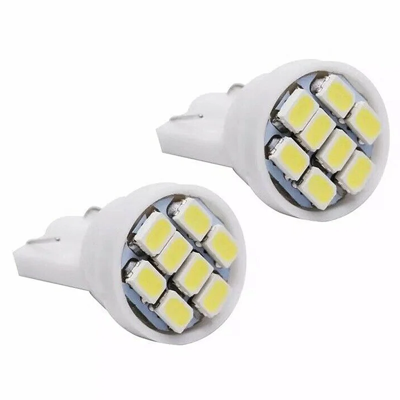 50 Uds T10 8SMD blanco brillante luz LED Interior bombillas W5W 194, 158, 168, 2825, 6000K