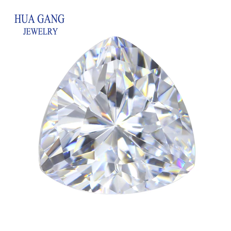 

7A White Trillion Shape Cubic Zirconia Brilliant Cut Loose CZ Stone Synthetic Gems Beads For Jewelry Size 3x3-16x16mm