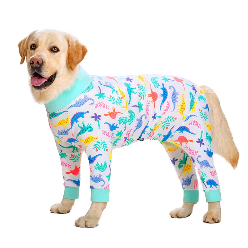 Cartoon Print Cotton Pajamas For Dogs Cute Dog Pajamas Male Female Dog Clothes For Large Dog Big Dog Jumpsuits Overalls For Dogs