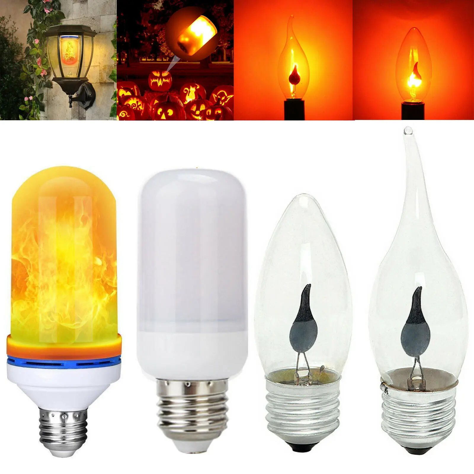 

E27 LED Flame Tip Candle Light Flicker Filament Bulb Vintage Decor Lamp 9W Tail Retro Decor Energy Saving Lamp Tail Retro Decor