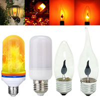 E27 LED Flame Tip Candle Light Flicker Filament Bulb Vintage Decor Lamp 9W  Tail Retro Decor Energy Saving Lamp Tail Retro Decor