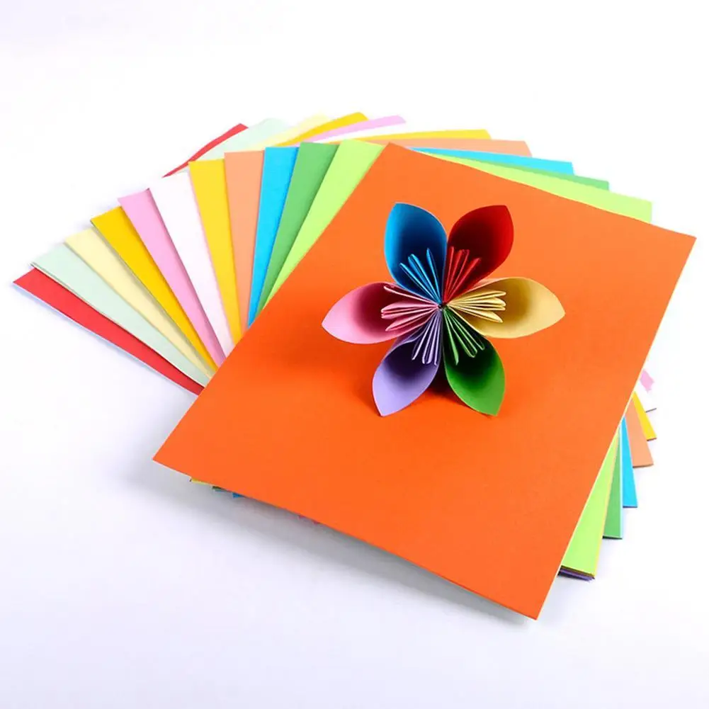 100Pcs Mix Color Multifunction A4 Crafts Arts Paper Office School Supplies