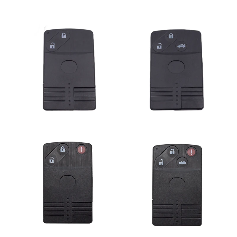 Cocolockey Replacement Remote Smart Key Card Shell 2 / 3/ 4 Buttons for Mazda 5 6 CX-7 CX-9 RX8 Miata MX5 Uncut Blade FOB Case