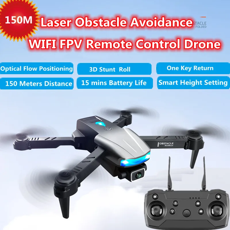 4K Aerial Laser Obstacle Avoidance RC Drone 150M Optical Flow Positioning 3D Stunt Roll Fold WIFI FPV Remote Control Quadcopter