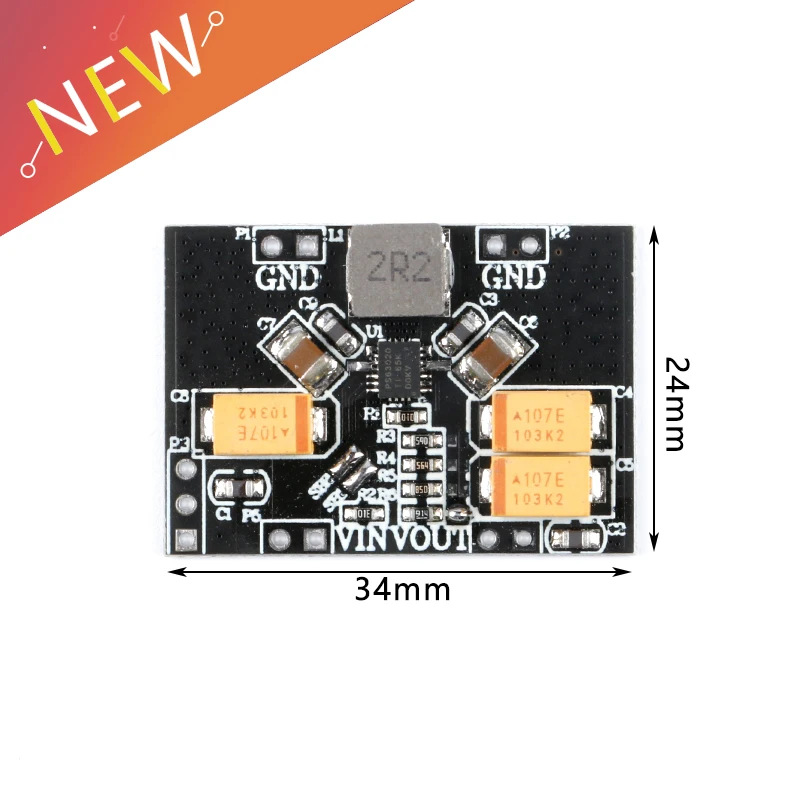 TPS63020 Automatic Buck-boost Step up Down Power Supply Module 2.5V 3.3V 4.2V 5V Lithium Battery Low Ripple Voltage Converter