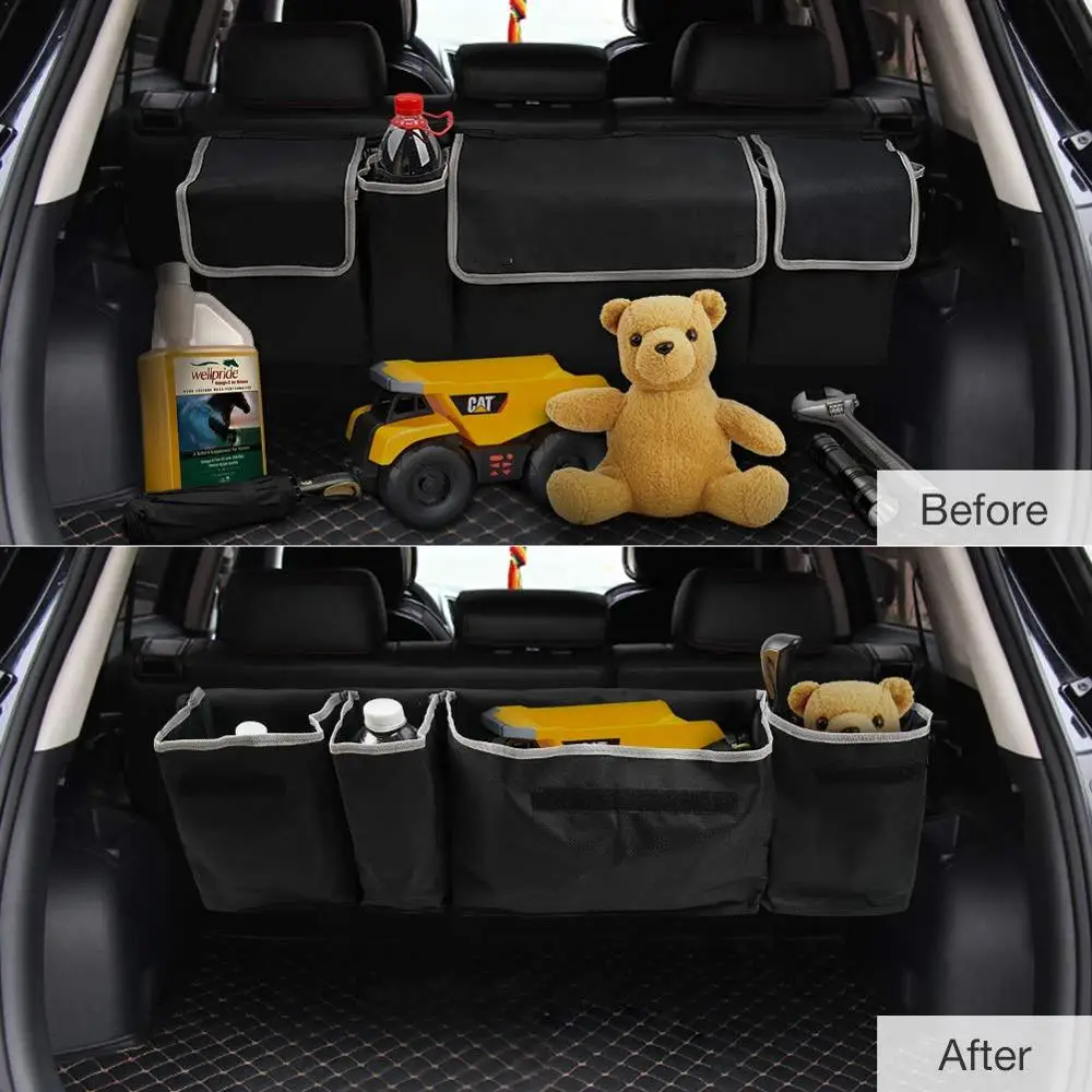 Universal Car Trunk Organizer Adjustable SUV Backseat Storage Bag High Capacity Multi-use Oxford Automobile Seat Back Organizers