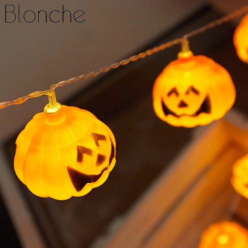 

Battery Operated 10/20 LED Pumpkin String Lights DIY Pumpkin Light Lantern Halloween Holiday Party Room Home Decoration Lights