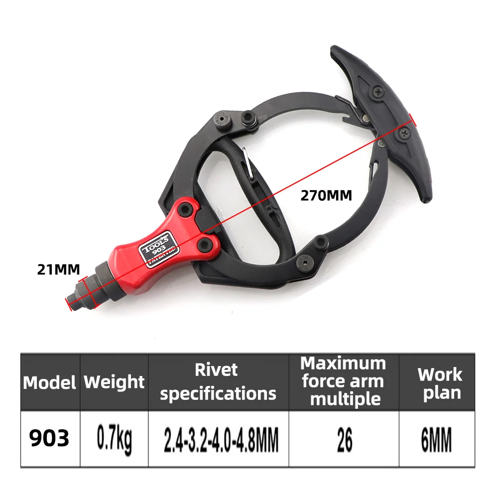 HIFESON 903 Hohe Härte Manuelle T-förmigen Niet Pistole Blind Niet Zange 2,4-3,2-4,0-4,8mm Aluminium Legierung