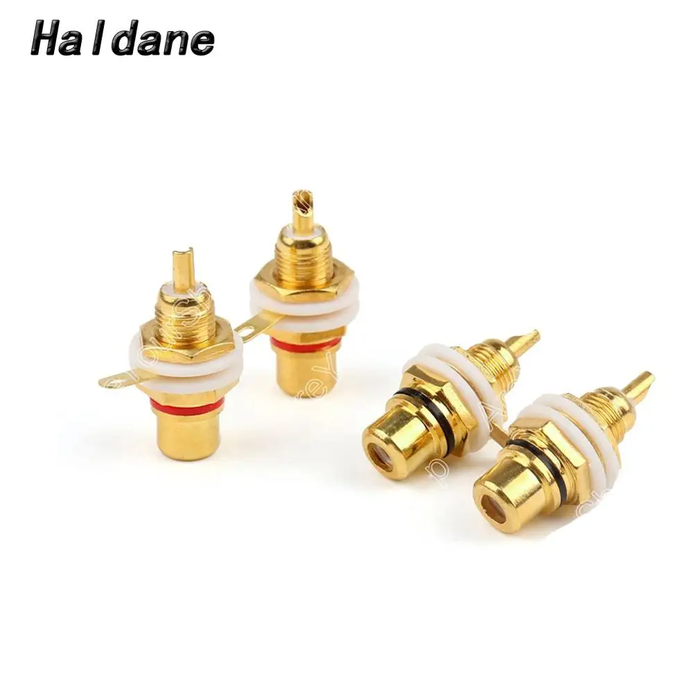 

Haldane 8pcs HIFI RCA Female Jack Plated RCA Connector Gold Panel Mount Chassis Audio Socket Plug Bulkhead white Cycle