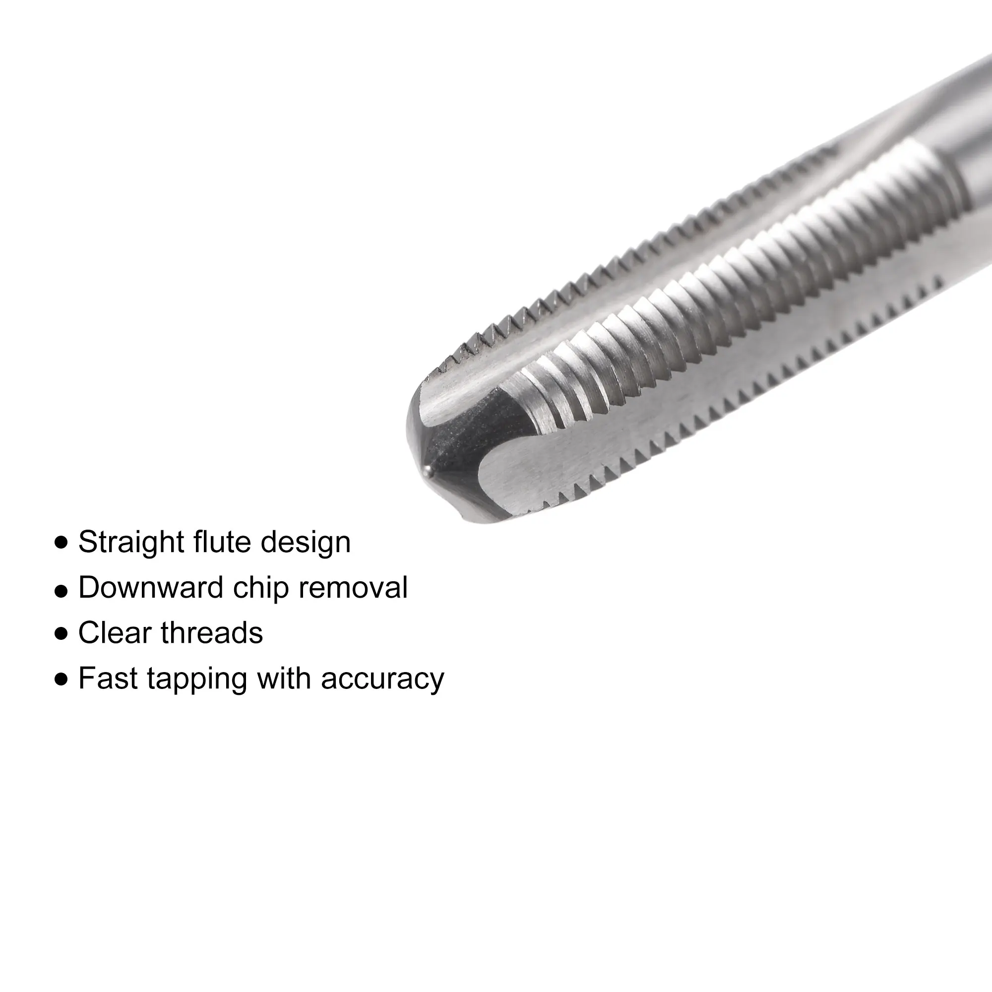 Uxcell ด้ายเครื่องกัดเกลียว1/4 "-28 UNF,ซ้ายเครื่อง HSS (เหล็กความเร็วสูง) 6542 Uncoated 3ขลุ่ยตรง