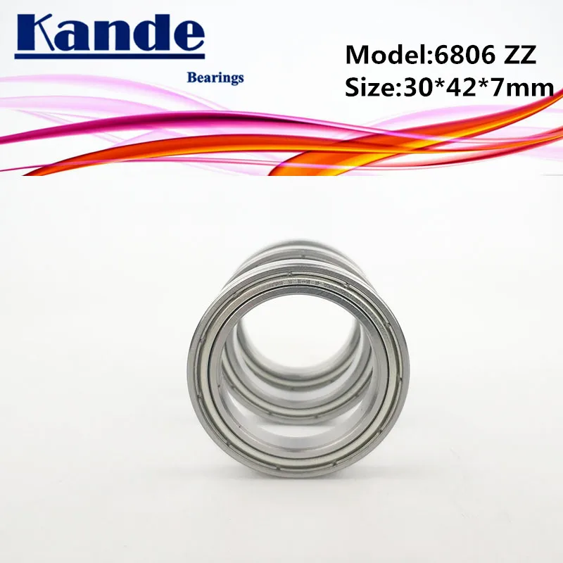 

6806 ZZ 30x42x7 4pcs ABEC-1 6806ZZ Thin Section Deep Groove 6806 Ball Bearing Kande Bearings 61806