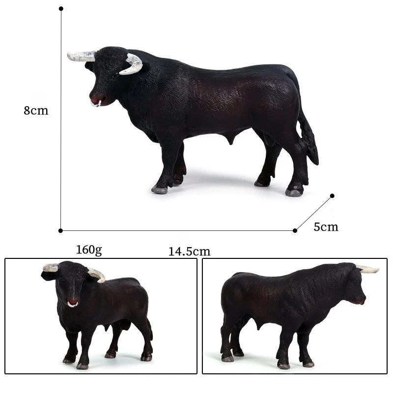 Miniature Bull Bullfight Milk Cow Ox Buffalo Calf Farm Poultry Animal Action Figure Model Figurines Ornaments Children Kids Toys