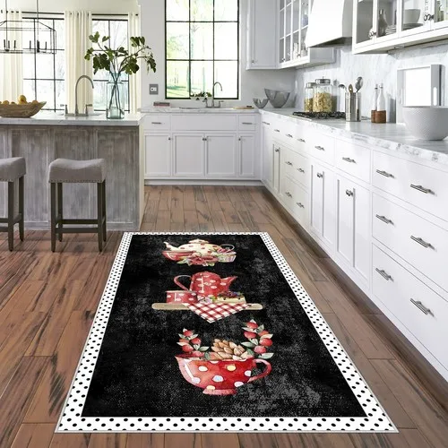 West Home Digital Printed Washable Non-Slip Base Kitchen Rug