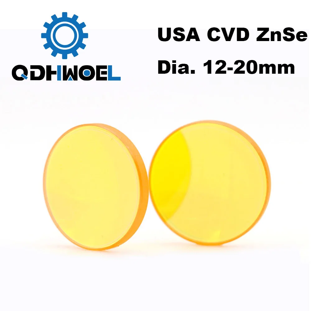 USA CVD ZnSe Co2 Laser Lens DIA 12 15 18 19.05 20 FL 38.1 50.8 63.5 76.2 101.6 127mm Focus for Laser Engraving Cutting Machine