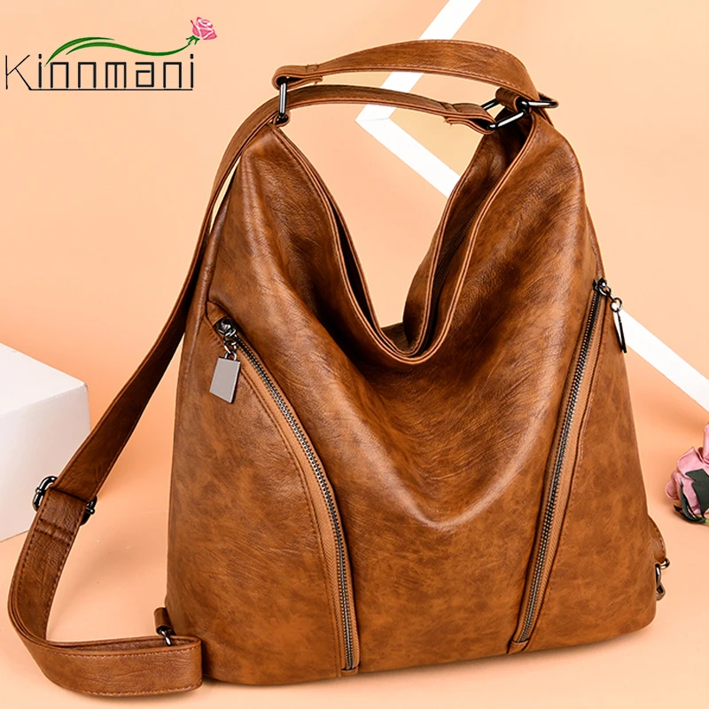 

Winter Bagpack Leather Shoulder Bags For Women Large Capacity Female Casual Tote Bag Sac A Dos School Bags For Teenage Girls Sac