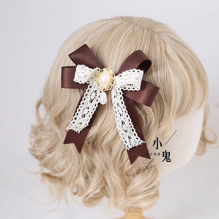 Origional Lo Niang Lace Hair Band Headdress Lolita KC Hair Band Tiramisu Body-Shape Master Brown Sweet Little Things